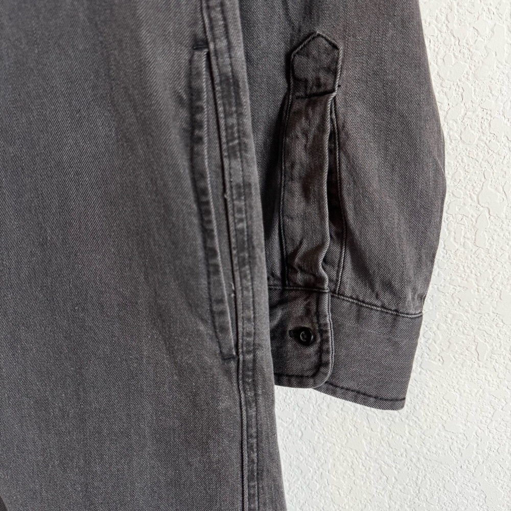 Quince Women's Distressed Denim Black Wash Maxi Shirt Dress Size XS - Picture 11 of 11